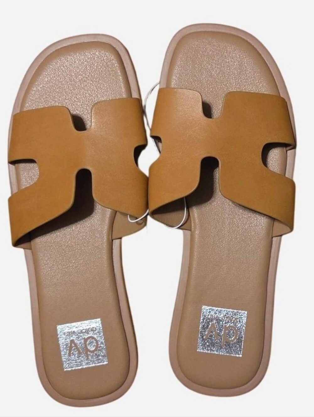 Dolce Vita Tan Cutout Slide Sandals Women's 7 Hollie NWOT Tomato Girl Clean Girl